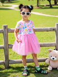  15-17kg 2T-4T Đầm voan sát nách cho bé- Hồng D92 