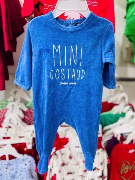  [0-9m] Sleepsuit Nỉ Kiabi Bé Trai - Xanh Biển [Mini] 