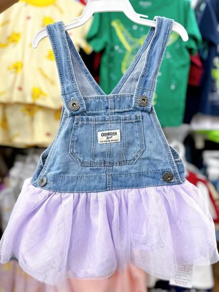  3m-3T [5-16kg] Yếm Đầm Bé Gái Oskos - Xanh Tím 