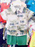  [7-13kg; 16-21kg] Set Đồ Bộ Ngắn Sơ Mi Kate Bé Trai - Xám Rêu Loang 