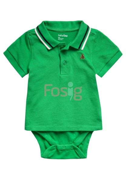  [0-6m, 11-12kg] Bodysuit Tay Ngắn Bé Trai GP - Xanh Lá 