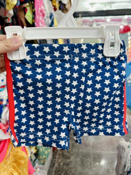  [3m-6m] Quần Short Cotton Bé Trai QSBT - Navy Sao Trắng 