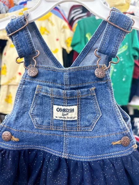  [0-3m; 18-24m] Yếm Đầm OshKosh A12 Bé Gái - Xanh Navy 