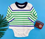  [3-6m] Bodysuit Tay Dài Bé Trai GP - Trắng Sọc Xanh 