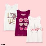  [21-45kg] Set 3 Áo Thun Sát Nách 3Lỗ Bé Gái PL - Combo ngẫu nhiên 