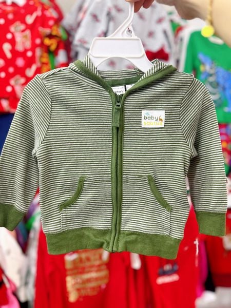  [3M] Áo Khoác Nỉ Bé Trai Cter - Sọc Xanh Rêu 