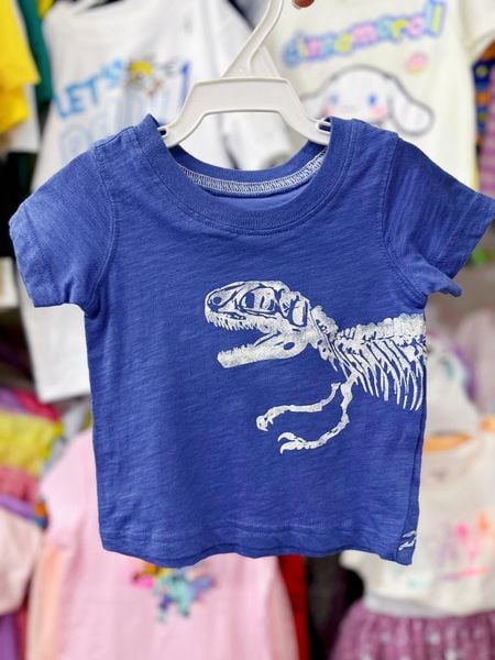  [3-9m ; 4T] Áo Thun Tay Ngắn Sơ Sinh Bé Trai Cter120 - Xanh Xám KL 