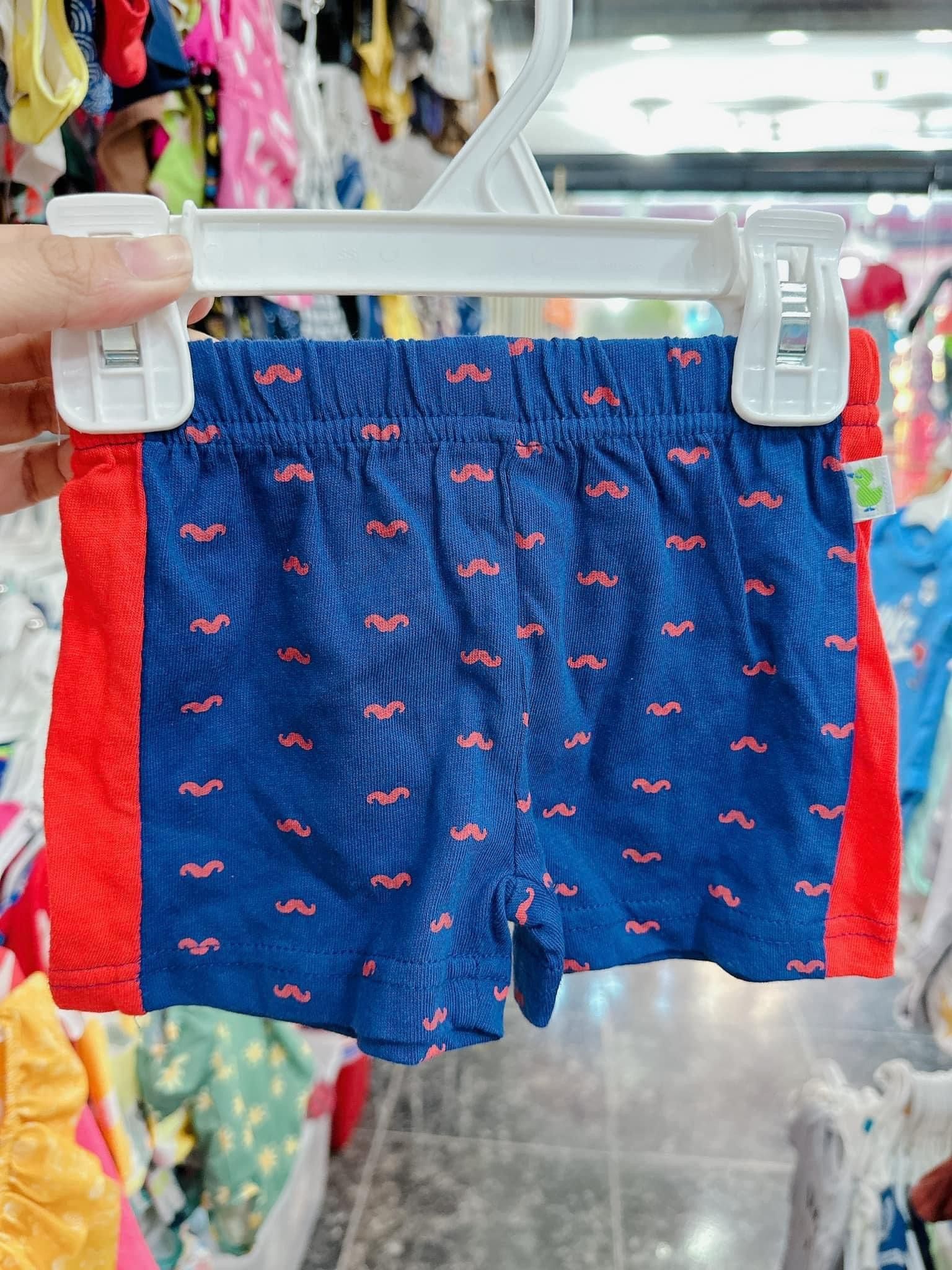  [3m-9m] Quần Short Cotton Bé Trai QSBT - Navy Râu Đỏ 