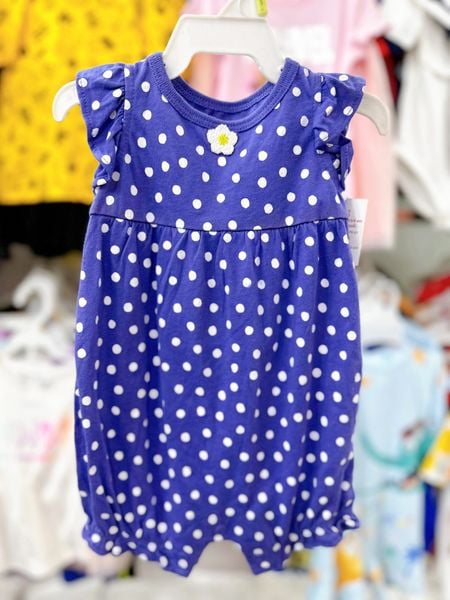 [0-3m] Romper Đùi Bé Gái Cter - Tím Chấm Nhỏ 
