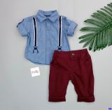  [0-3m; 9-12m] Set Bộ Công Tử Bé Trai PL - Xanh Jean 