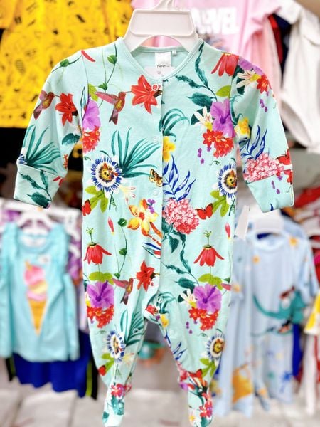  [3m,6m] Sleepsuit Bé Gái Next Baby - Xanh Hoa Chim 
