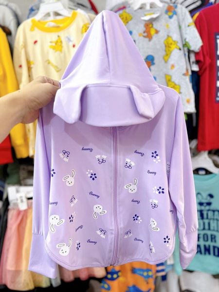  11-13kg Áo khoác vài Uni.qlo thoải mái cho bé, che nắng gió sương- Tím thỏ ACN1 