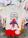  12-17kg, 27-33kg Set Đồ Bộ Ngắn HM Bé Trai- Trắng spider-man DB94T 