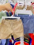  18m-4T Set 2 quần short kaki bé trai có dây rút thật- S2Q01 