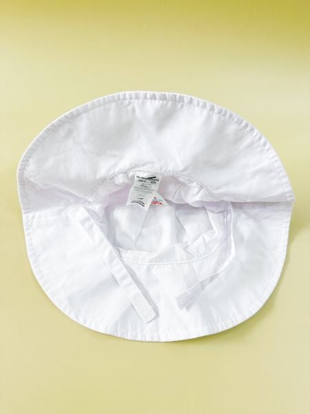  [9m ; 12-24m ; 4T] Nón Vành Tròn Chống Nắng Bé Gái - Trắng Hoa Lưới 