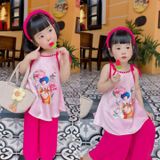  10-12kg; 18-22kg Set áo yếm lễ hội cho bé gái- Hồng A104 