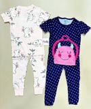  6-9kg;  14-15kg; 18-19kg Set 2 đồ bộ tay ngắn quần dài cho bé gái-S2b02G 