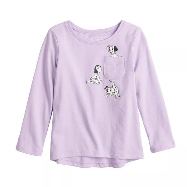 8-19kg; 12M-5T Áo thun tay dài bé gái JB- Tím chó đốm A113 