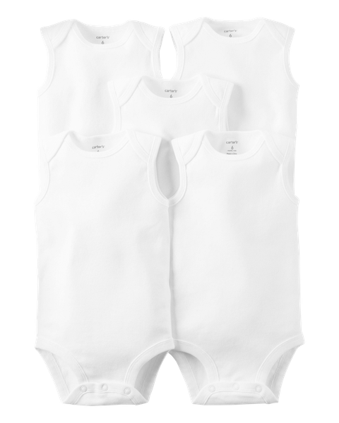  4-13kg; 12m-24m Bodysuit sơ sinh Tay Ngắn Bé Trai Cter - Trắng 3 lỗ ba lỗ 