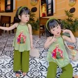  10-22kg Set áo yếm lễ hội cho bé gái- Xanh Lá A104 