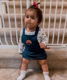  3m, 6m Set Yếm Đầm Bé Gái Cter - Navy Gà Mẹ 