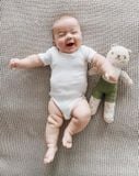  Set 5 bodysuit Cter tay ngắn  trắng trơn cho bé 
