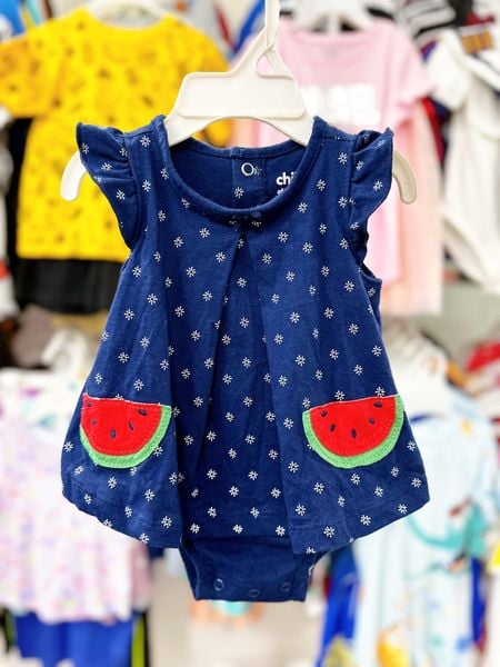  [3-12m, 24m] Romper Váy Bé Gái Cter - Navy Dưa Hấu 
