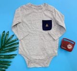  [6m-12m] Bodysuit Tay Dài Bé Trai GP - Xám Gấu Nâu 