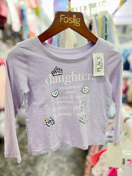  [9-17kg] Áo Thun Tay Dài Bé Gái PL - Tím Daughter 