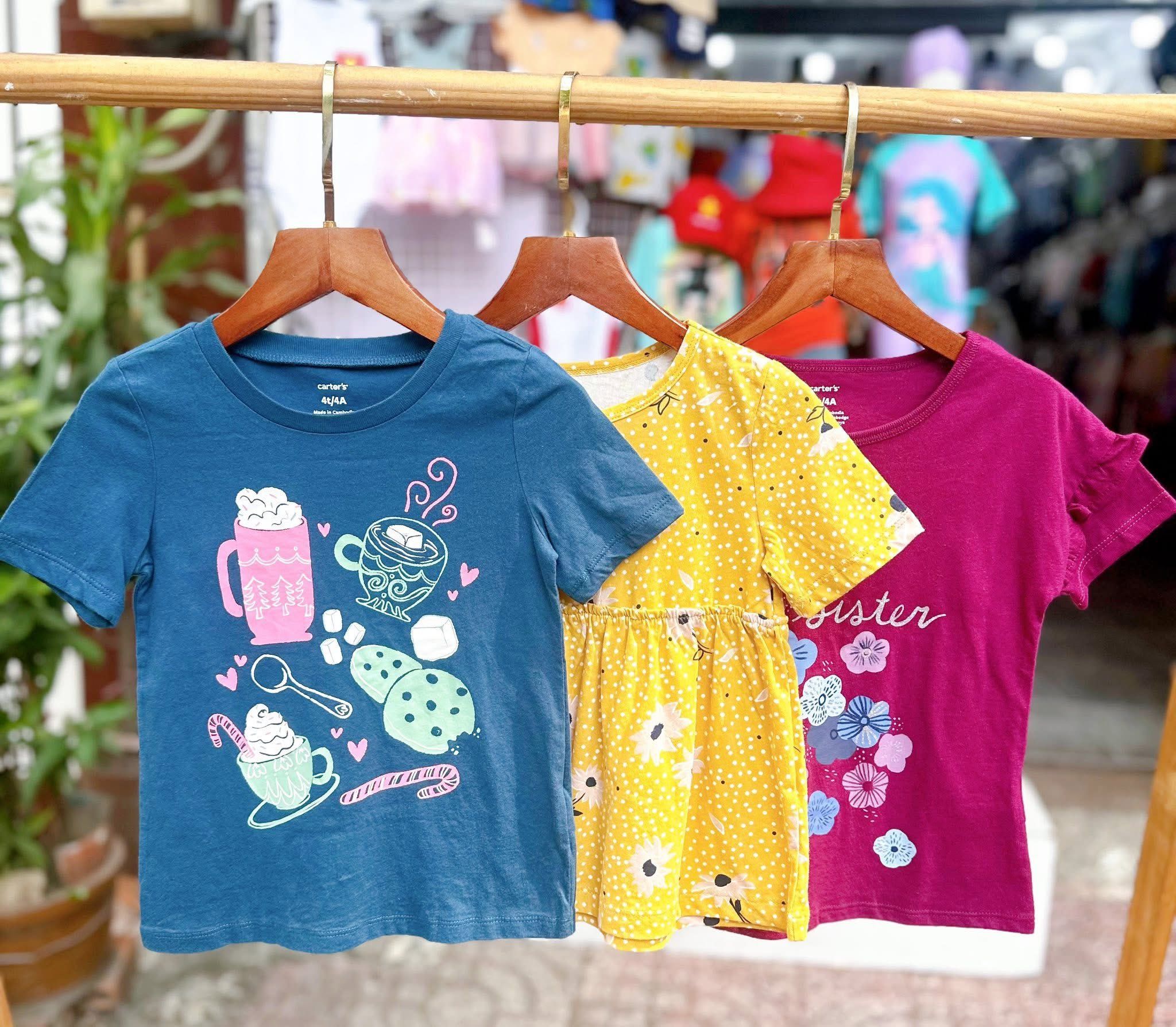  [5-8kg và 9-43kg] Set 3 áo thun tay ngắn bé gái cter- S3A11 