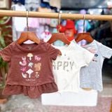  [5-8kg và 9-43kg] Set 3 áo thun tay ngắn bé gái cter- S3A11 