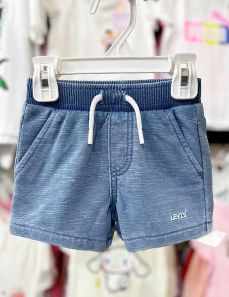  7-9kg 12M Quần short jaens L.v bé gái tăng đơ ẩn- Xanh đậm dây trắng QS02 