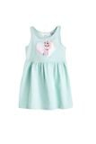  [23-30kg] Đầm Thun Cotton Sát Nách HM Bé Gái - Xanh Ngọc Công Chúa 