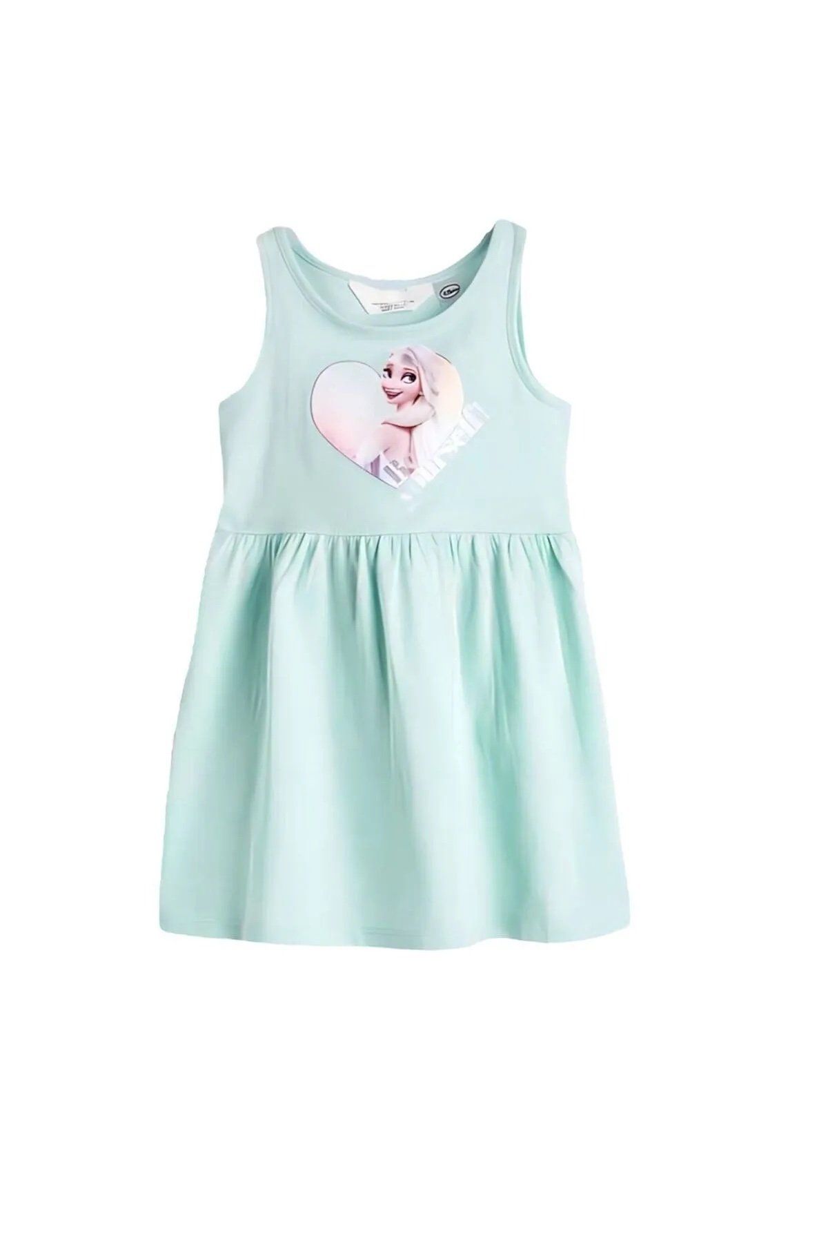  [23-30kg] Đầm Thun Cotton Sát Nách HM Bé Gái - Xanh Ngọc Công Chúa 