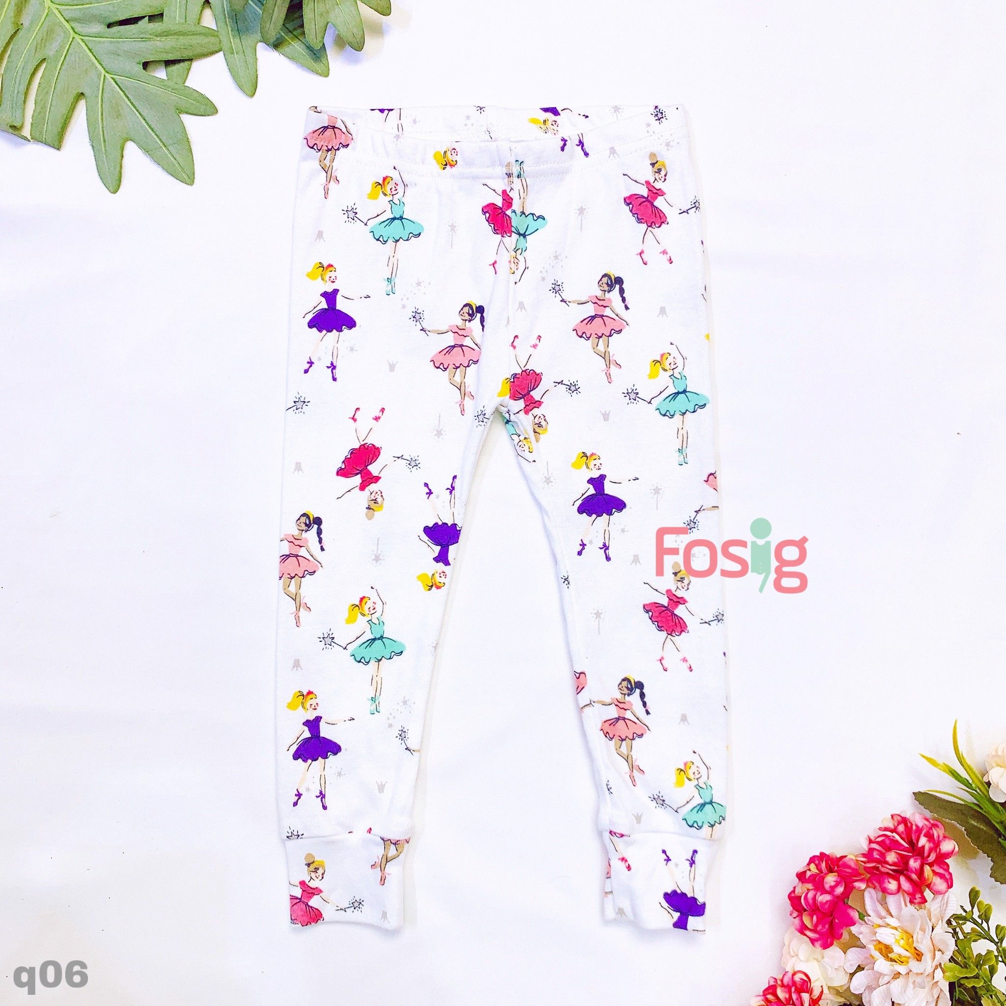  [9-12m ; 24m-4T] Quần Dài  Thun Cotton Bé Gái Cter - Trắng Công Chúa 