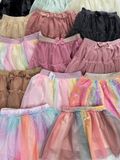  [11-13kg] Chân váy H.M voan lưng thun co giãn, có lót thun cho bé gái- Cầu vồng đính cườm (Lưng thun vàng) CV09 