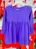  11-12kg Đầm Thun Cotton Tay Dài Bé Gái ON - Xanh Tím 
