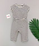  [0-3m, 12-18m] Jumpsuit Bé Gái - Sọc Navy 