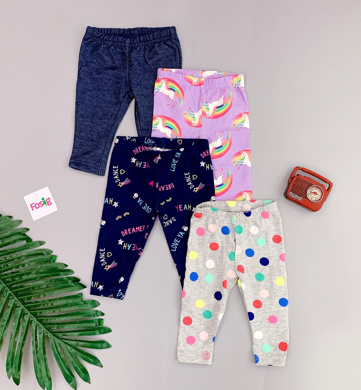  [3m-9m] Set 4 Quần Legging Bé Gái - Combo ngẫu nhiên 