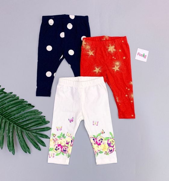  6-8,5kg; 6-12m; 4-5T Set 3 Quần legging Pl & G.p Bé Gái  - Combo ngẫu nhiên 