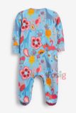  [nb-3m] Sleepsuit Baby Bé Gái - Xanh Trời Hoa 