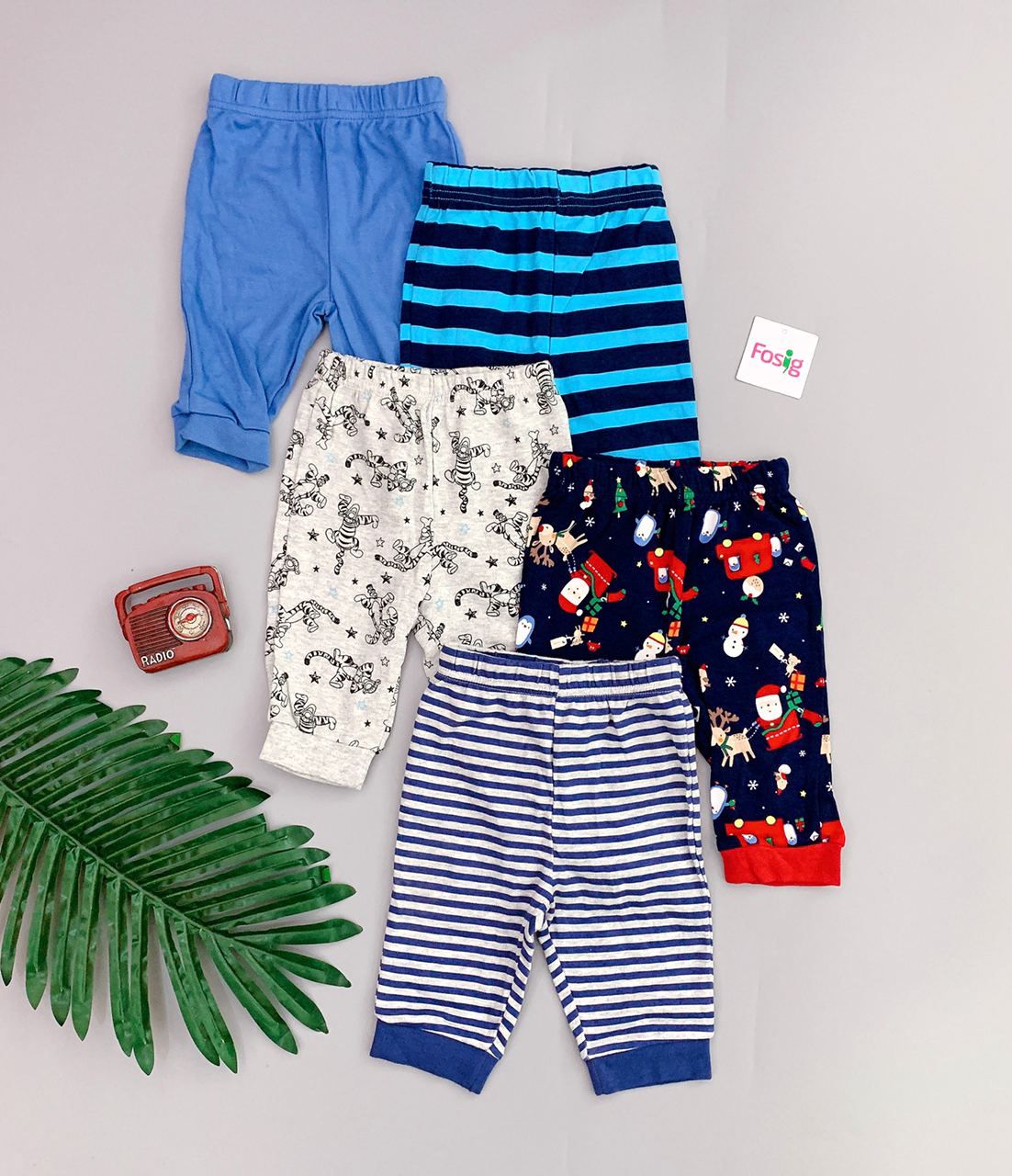  [0-6m] Set 5 Quần Dài Jogger Bé Trai Geo - Combo ngẫu nhiên 