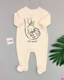  [0-6M] Sleepsuit Cúc Bấm Có Vớ Bé Trai Baby GP - Sọc Kem Voi 