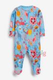  [nb-3m] Sleepsuit Baby Bé Gái - Xanh Trời Hoa 