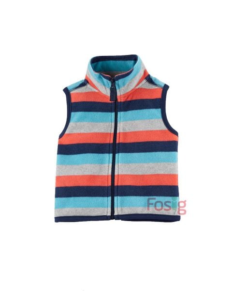  [3m-6m] Áo Khoác Gile Nỉ Bé Trai Cter - Sọc Màu 