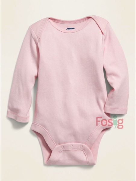  [3-6M ; 12-24M] Bodysuit Tay Dài Bé Gái ON - Hồng Nhạt 