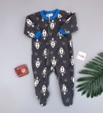  [9-12m] Sleepsuit Nỉ Bé Trai Gerber - Xám Tên Lửa 