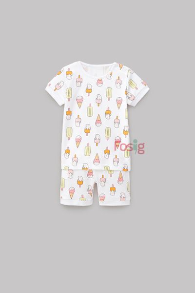  [9-16kg] Đồ Bộ Đùi Zara bé trai - Trắng Kem 