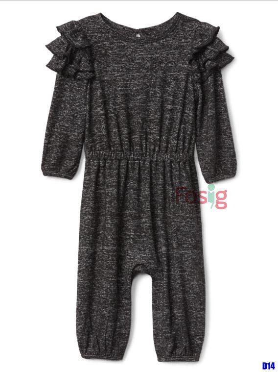  [11-12kg] Romper Nỉ Bé Gái GP - Đen Nỉ 