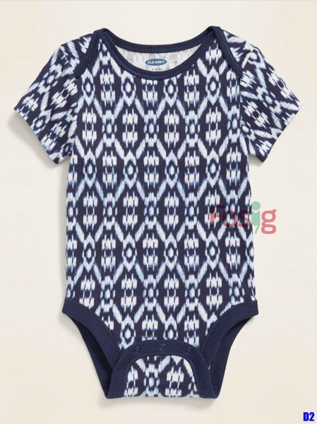  [6-12M ] Bodysuit Tay Ngắn Bé Gái Old - Navy Thổ Cẩm 